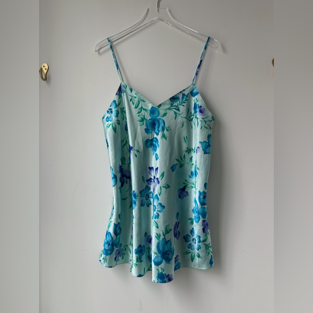 Vintage blue floral slip dress